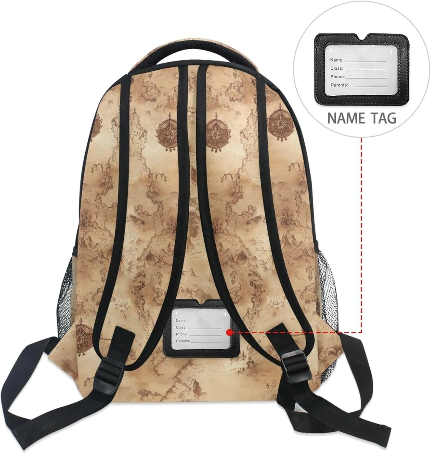Laptop Backpack for Teenager Fashion Outdoor Backpack with Chest Strap Gift Men & Women Vintage Game Map