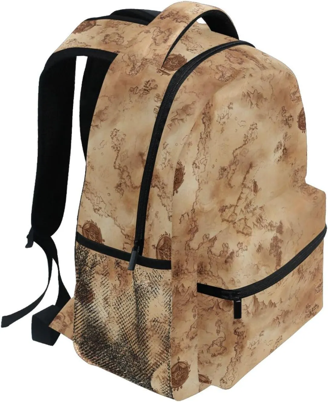 Laptop Backpack for Teenager Fashion Outdoor Backpack with Chest Strap Gift Men & Women Vintage Game Map