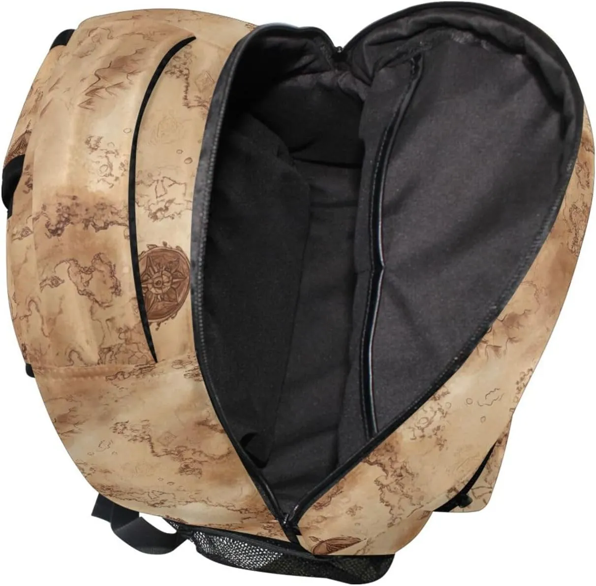 Laptop Backpack for Teenager Fashion Outdoor Backpack with Chest Strap Gift Men & Women Vintage Game Map