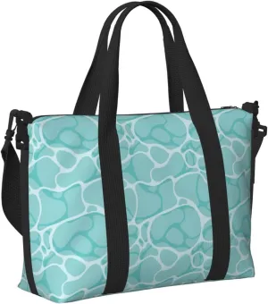 Laptop Tote Bag for Women Work - Turquoise Sea Water Surface Gym Bag for Women Men, Personal Item Crossbody Travel Bags Carry On, Overnight Weekender Bags for Women Travel