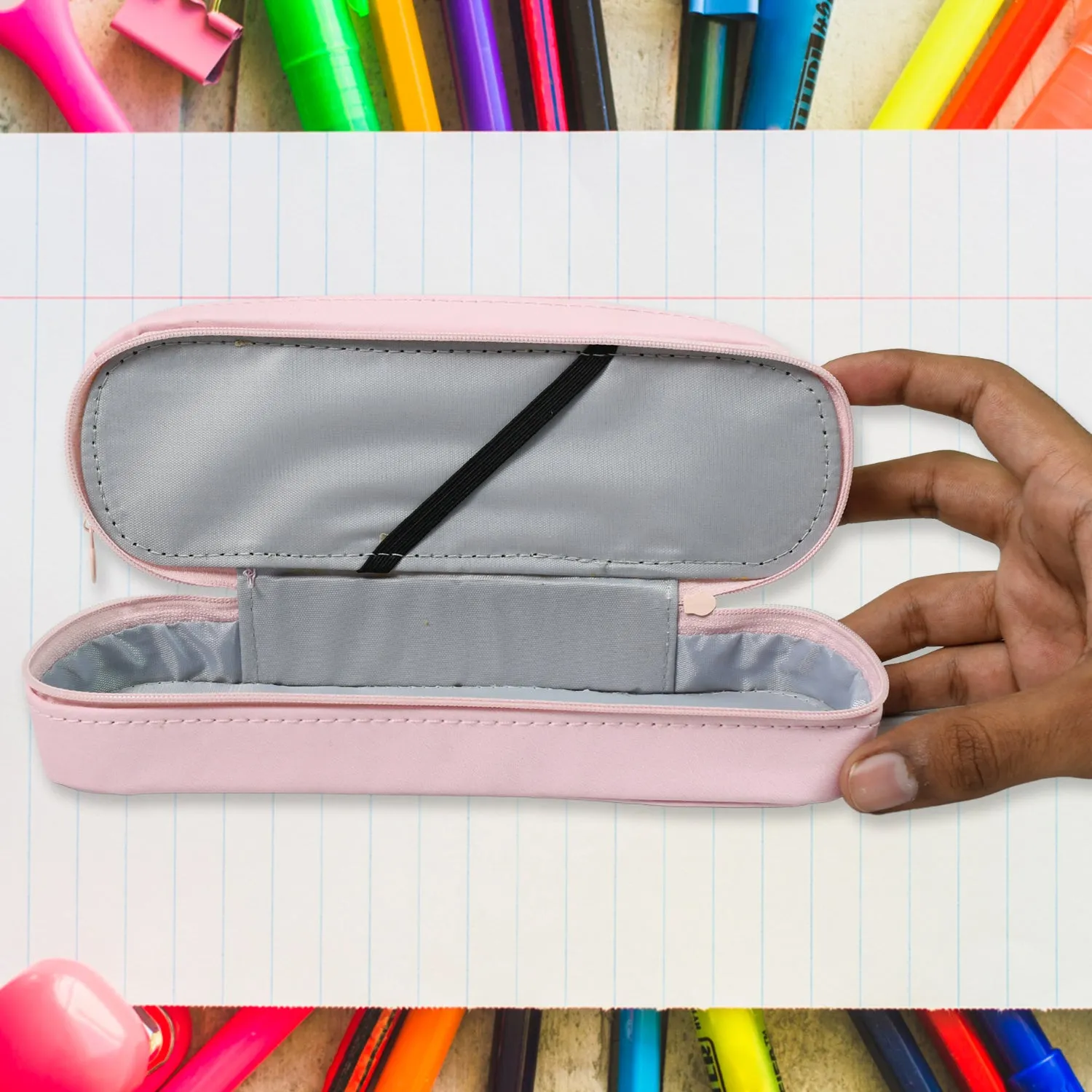 Large Capacity Pencil Case with Double Compartments