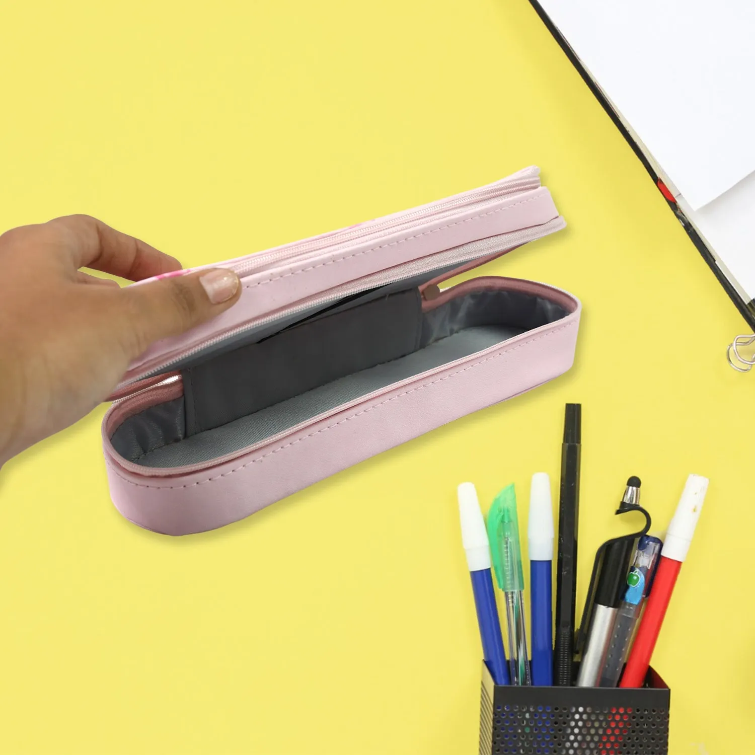 Large Capacity Pencil Case with Double Compartments