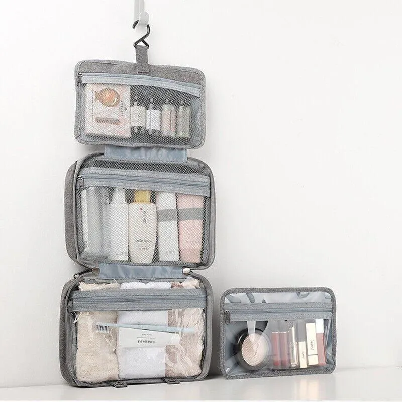 Large Hanging Hook Toiletry Bag Waterproof Travel Makeup Cosmetic Organizer Case