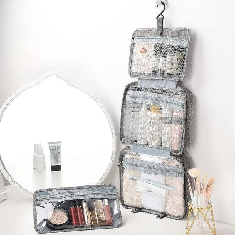 Large Hanging Hook Toiletry Bag Waterproof Travel Makeup Cosmetic Organizer Case