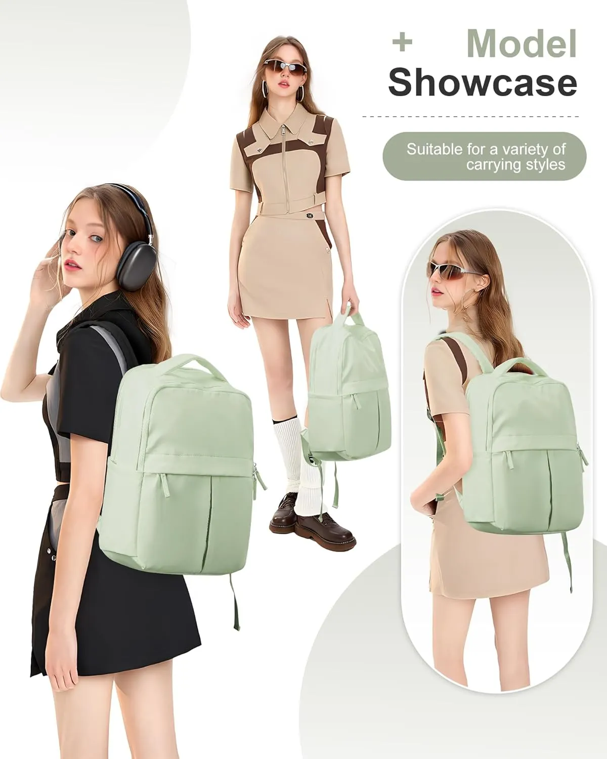 Large Travel Backpack For Women Laptop Backpack Carry On Backpack For Airplanes College Backpacks For Women Men Waterproof Gym Work Backpack For Travel Green