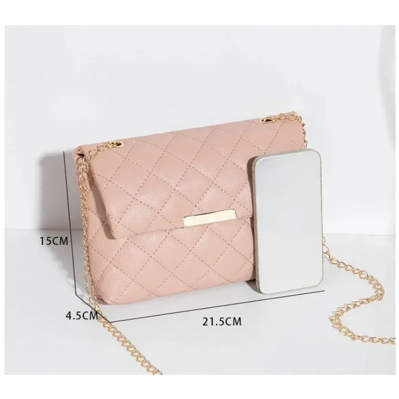 Lattice Women's Embroidered PU Leather Crossbody Phone Bag