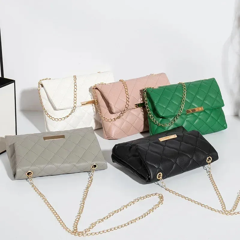 Lattice Women's Embroidered PU Leather Crossbody Phone Bag