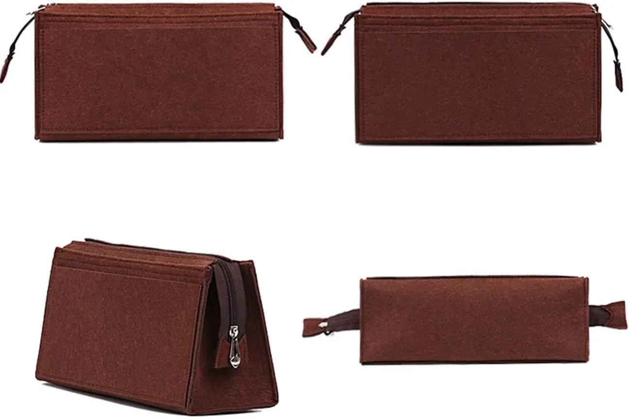 Lckaey Purse Organizer Insert for padlock series small and medium storage bag cosmetic bag lining2024brown-S