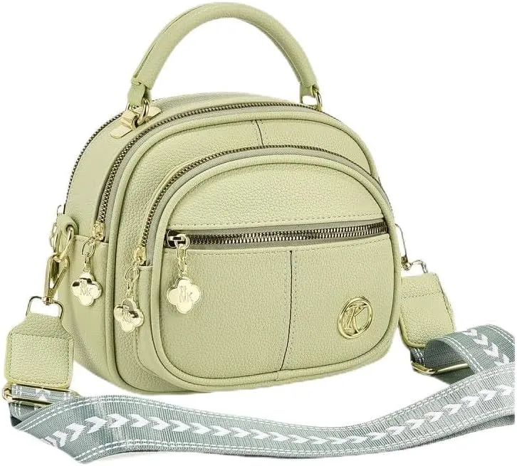 Leather Bag Multifunctional Women's Crossbody Sling Bag: Large Capacity Multi Compartment Design Travel Ready Shoulder Bag