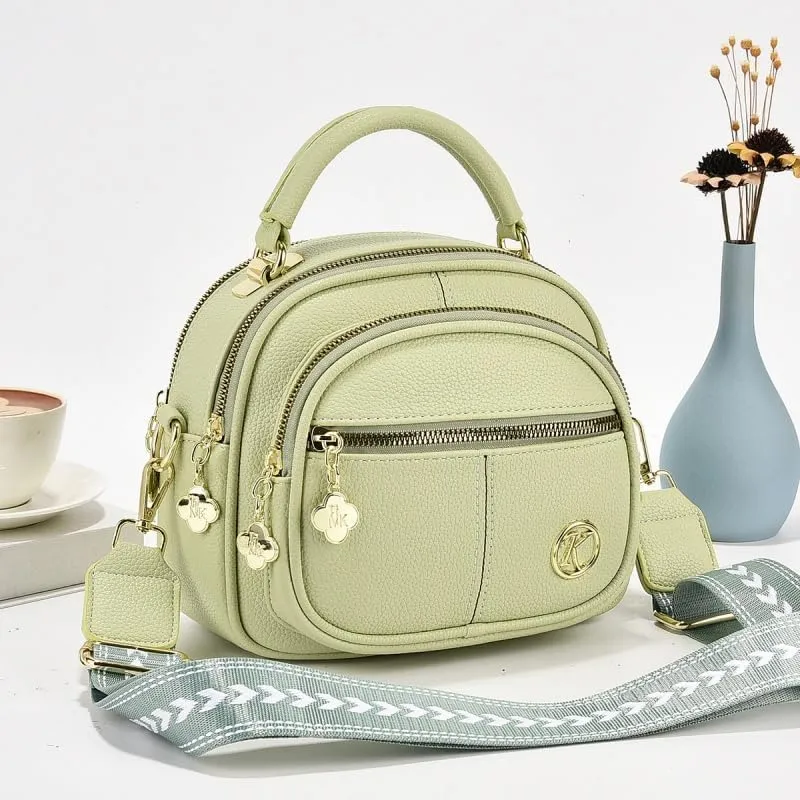 Leather Bag Multifunctional Women's Crossbody Sling Bag: Large Capacity Multi Compartment Design Travel Ready Shoulder Bag