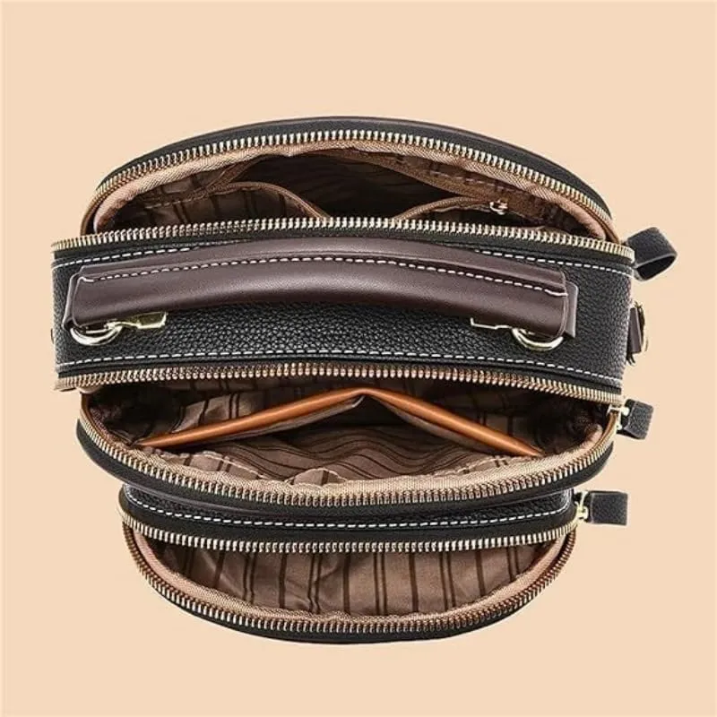 Leather Bag Multifunctional Women's Crossbody Sling Bag: Large Capacity Multi Compartment Design Travel Ready Shoulder Bag