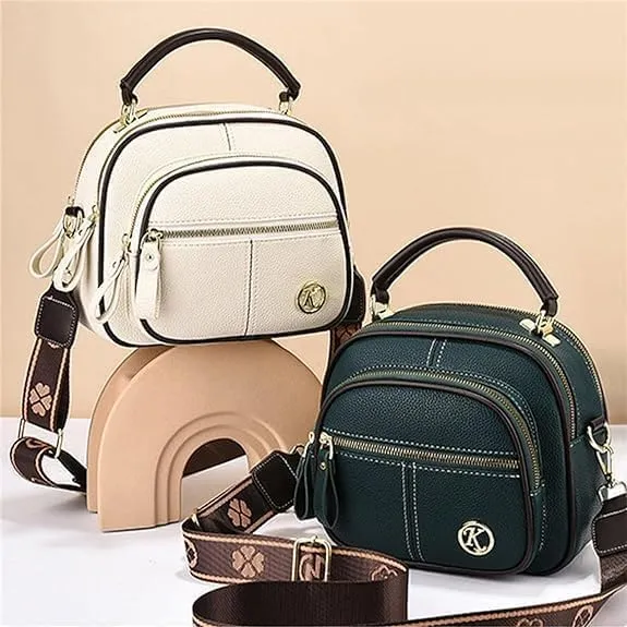 Leather Bag Multifunctional Women's Crossbody Sling Bag: Large Capacity Multi Compartment Design Travel Ready Shoulder Bag