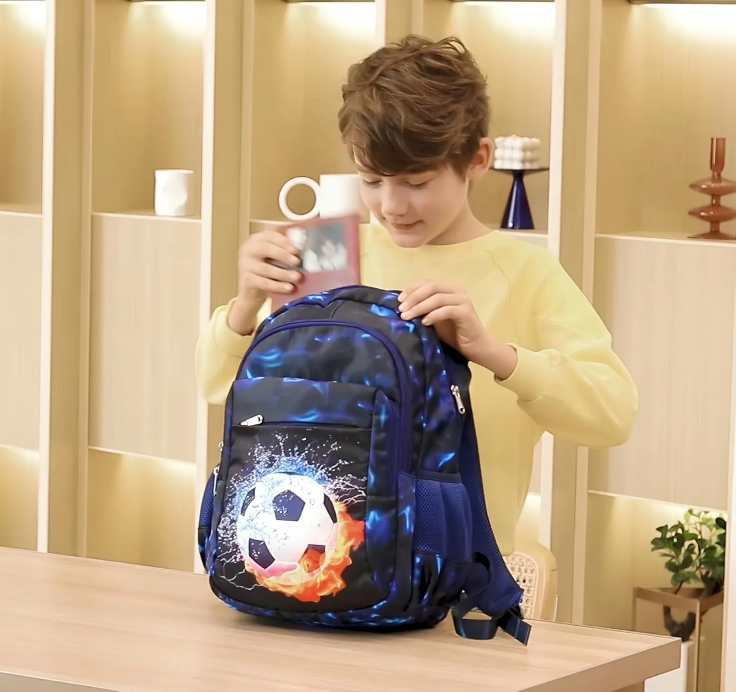 LEDAOU School Backpack Teen Kids Boys Girls Backpacks Teens Bookbag Casual Daypack School Bag