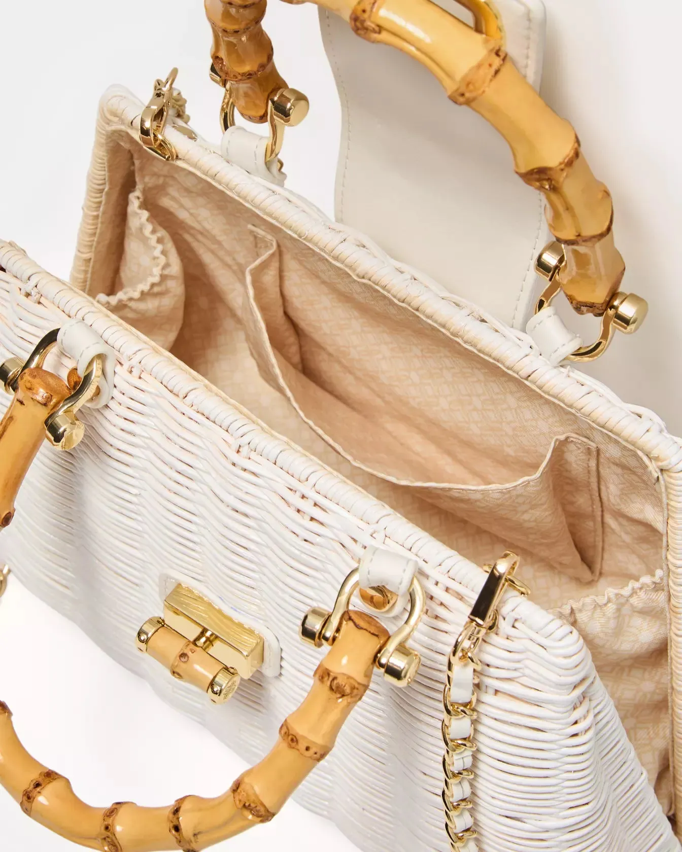 Leena Top Handle Bag in Resort White