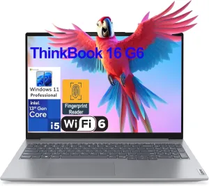 Lenovo ThinkBook 16 G6 16" FHD  Business Laptop Computer, 13th Gen Intel Octa-Core i5-13420H (Beat i7-1355U), 32GB DDR5 RAM, 1TB PCIe SSD, WiFi 6, BT 5.2, Fingerprint Reader, Windows 11 Pro, AZ-XUT