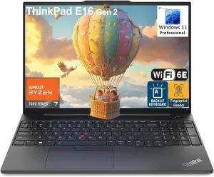 Lenovo ThinkPad E16 G2 Business Laptop Computer, 16" FHD , AMD 8-Core Ryzen 7 7735HS (Beat i7-1360P), 64GB DDR5, 1TB PCIe SSD, WiFi 6E, Fingerprint Reader, Backlit Keyboard, Windows 11 Pro, AZ-XUT