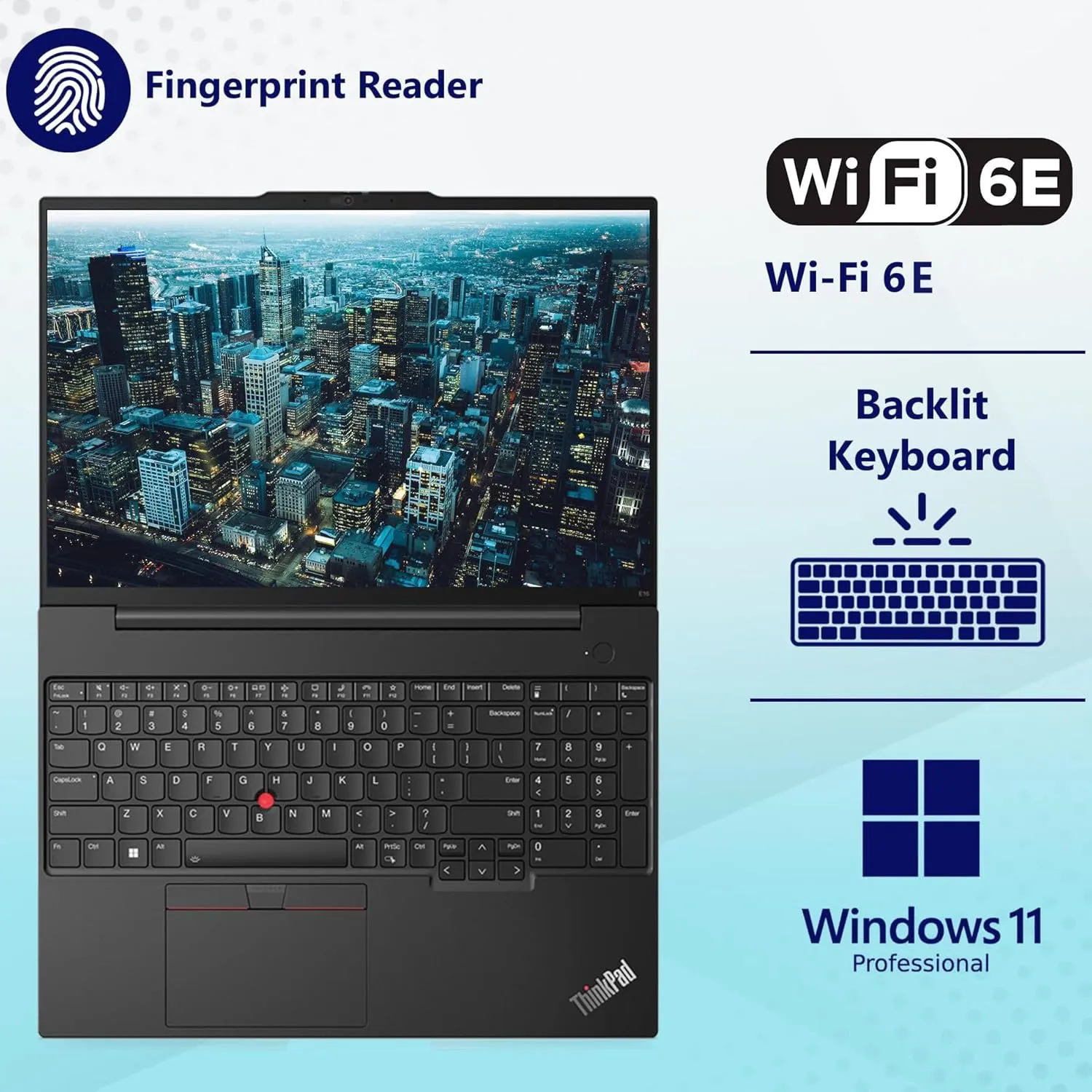 Lenovo ThinkPad E16 G2 Business Laptop Computer, 16" FHD , AMD 8-Core Ryzen 7 7735HS (Beat i7-1360P), 64GB DDR5, 1TB PCIe SSD, WiFi 6E, Fingerprint Reader, Backlit Keyboard, Windows 11 Pro, AZ-XUT