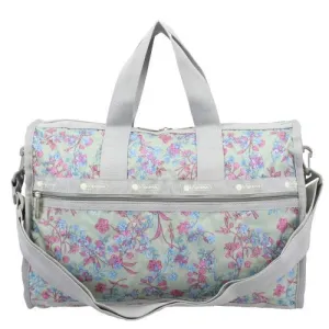 LeSportsac Laelia Mint Medium Weekender Crossbody Bag   Cosmetic Bag, Style 7184/Color F427, Celadon Mint Green Bag w Multi-color Laelia Orchids U1