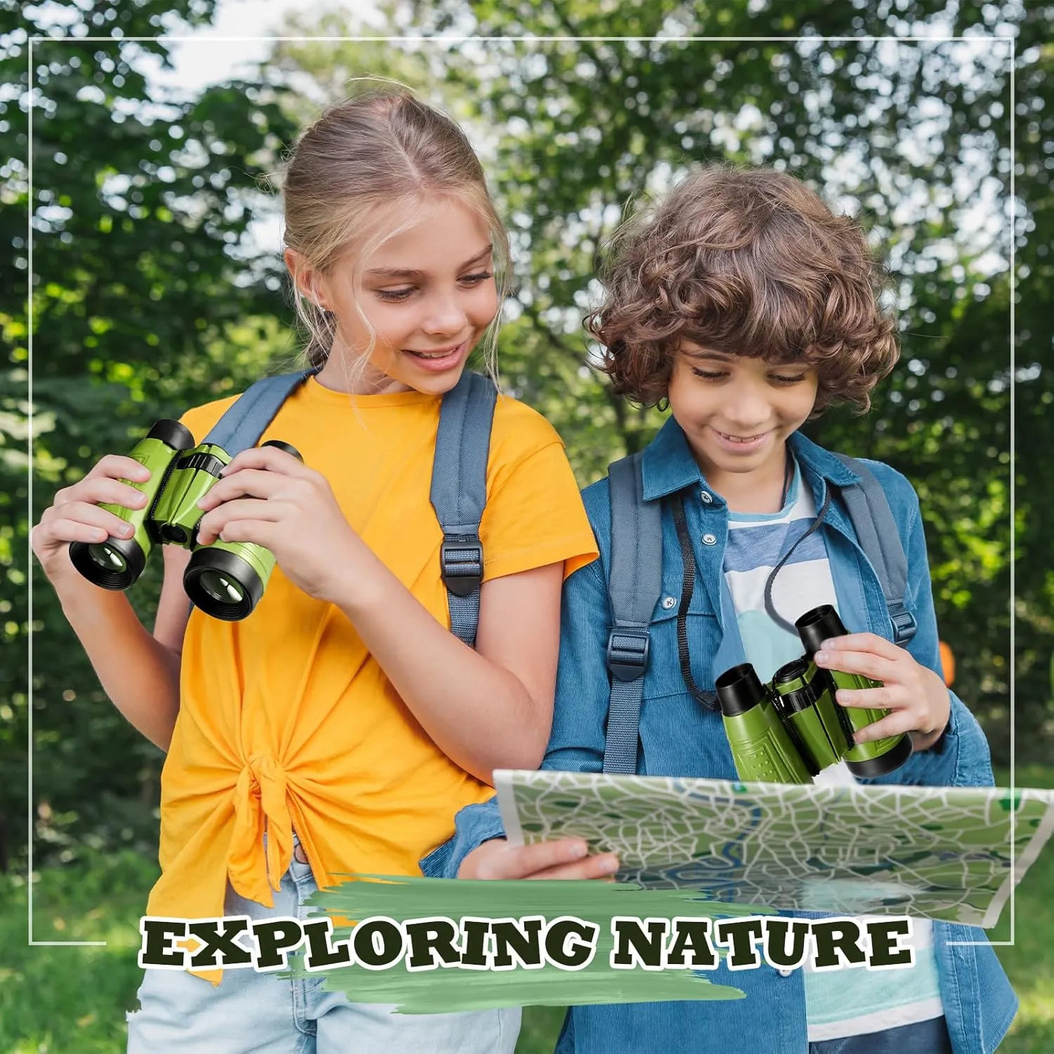 Libima 24 Pcs Binoculars for Kids Educational Compact Kids Binoculars with Neck String Toddler Telescope for Boys Girls Learning Bird Watching Camping Hiking Travel Safaris Birthday Gifts(Green)
