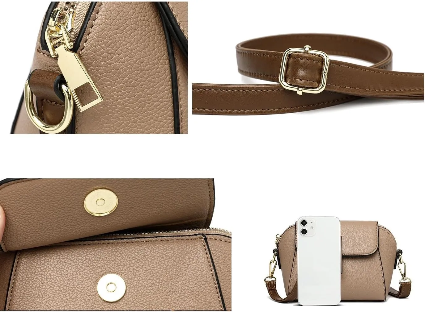 Light Luxury Soft Leather Crossbody Bag, Women Trendy Small Shoulder Bags Adjustable Straps, for Daily Outing