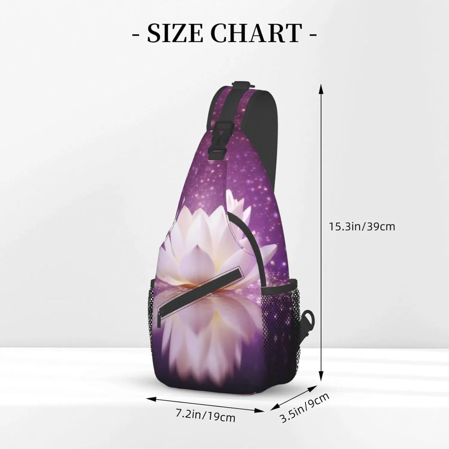Lotus Flower Purple Print Men'S Casual Crossbody Chest Bag - A Versatile Accessory For Everyday Use And Short Trips