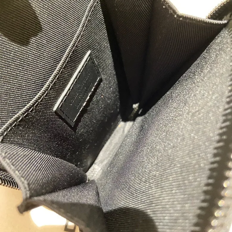 LOUIS VUITTON LV Phone Bag Crossbody Black Leather