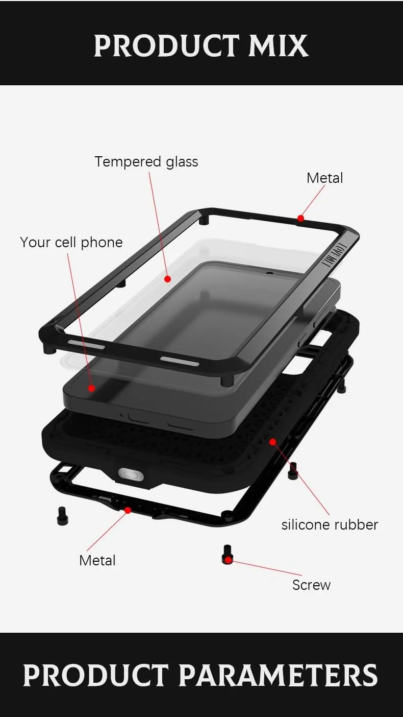 LOVE MEI for Samsung Galaxy S25 /S25 Plus Case,Outdoor Sports Military Heavy Duty Metal Shockproof Dustproof Full Body Case with Built in Tempered Glass Screen Protector (Silver, S25 )