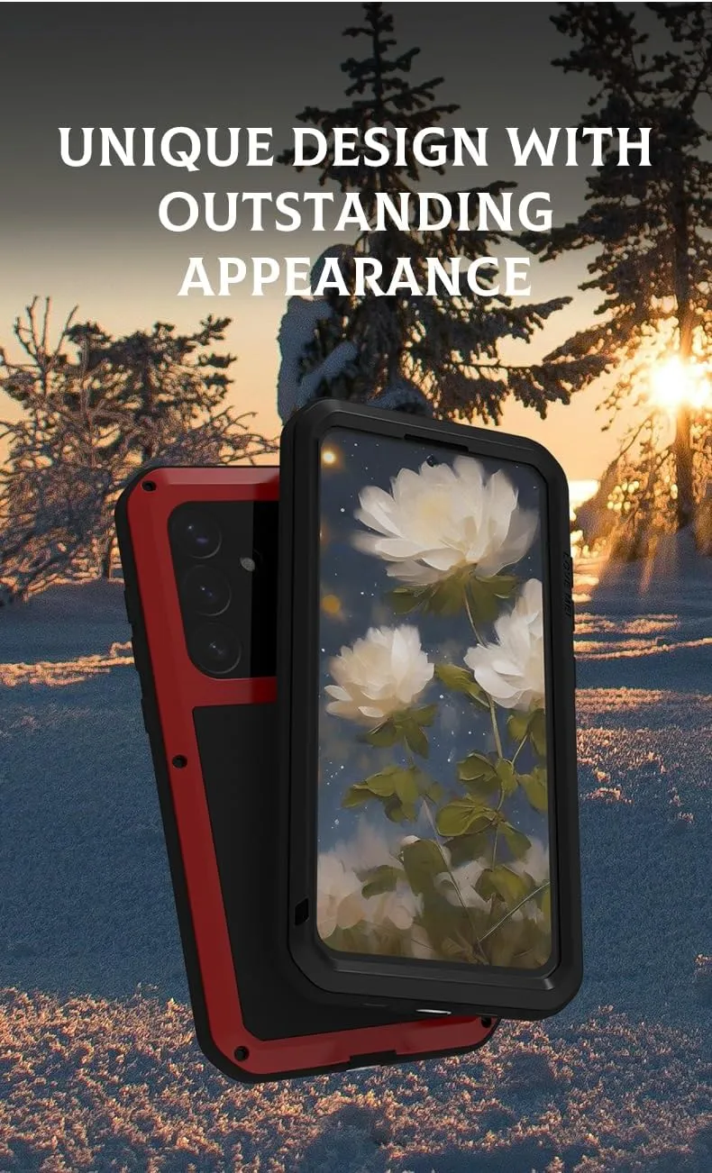 LOVE MEI for Samsung Galaxy S25 /S25 Plus Case,Outdoor Sports Military Heavy Duty Metal Shockproof Dustproof Full Body Case with Built in Tempered Glass Screen Protector (Silver, S25 )