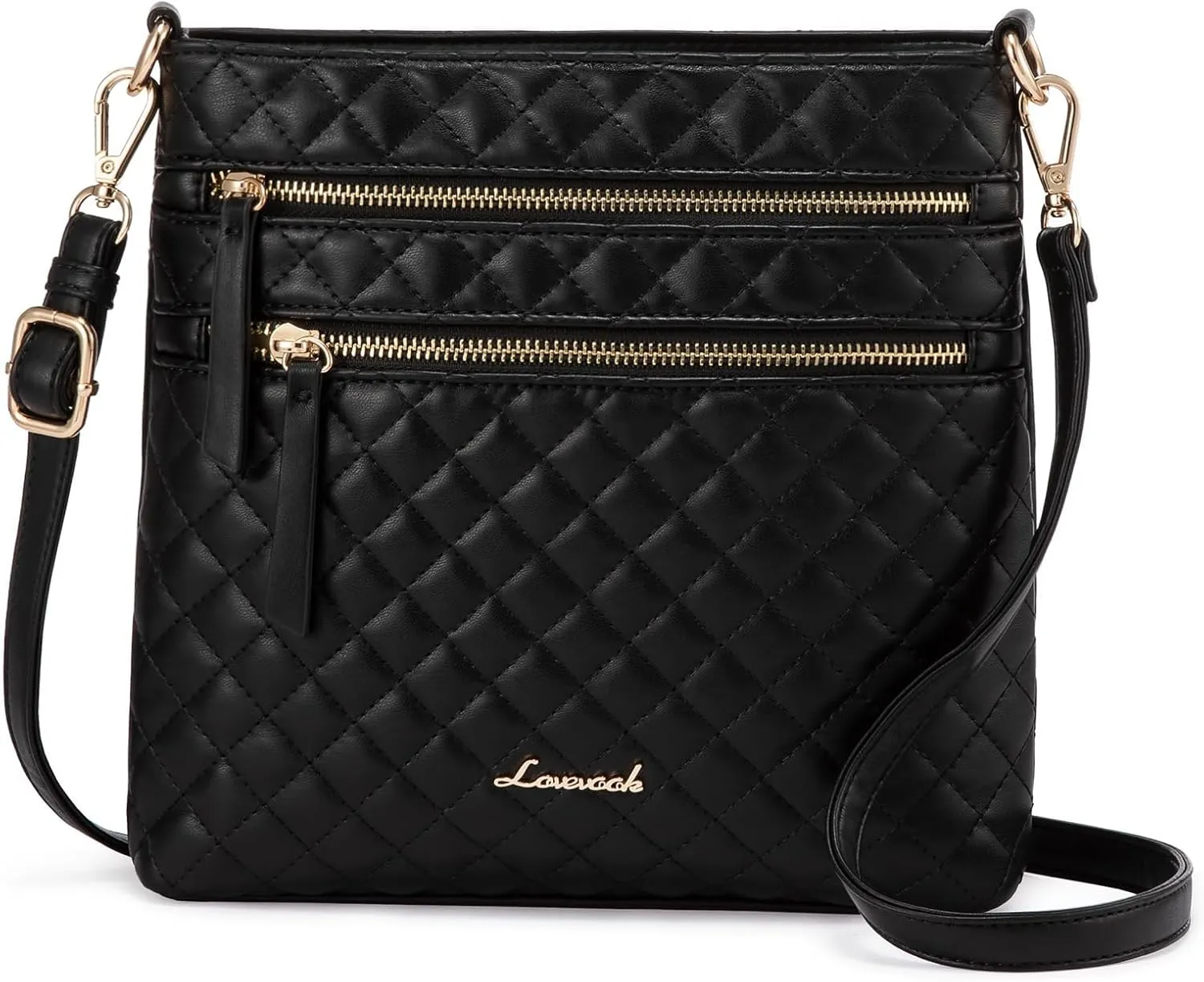 LOVEVOOK Crossbody Purses for Women, Multi Pocket Casual Crossbody Bag, Medium Shoulder Bag Vegan Leather Handbags