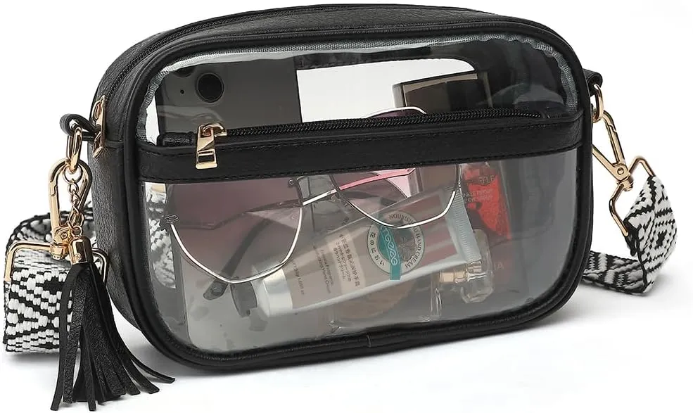 LOXOMU Clear Bag Stadium Approved, Small Clear Crossbody Bag Purse for Women, Clear Bag for Stadium Events, Concerts