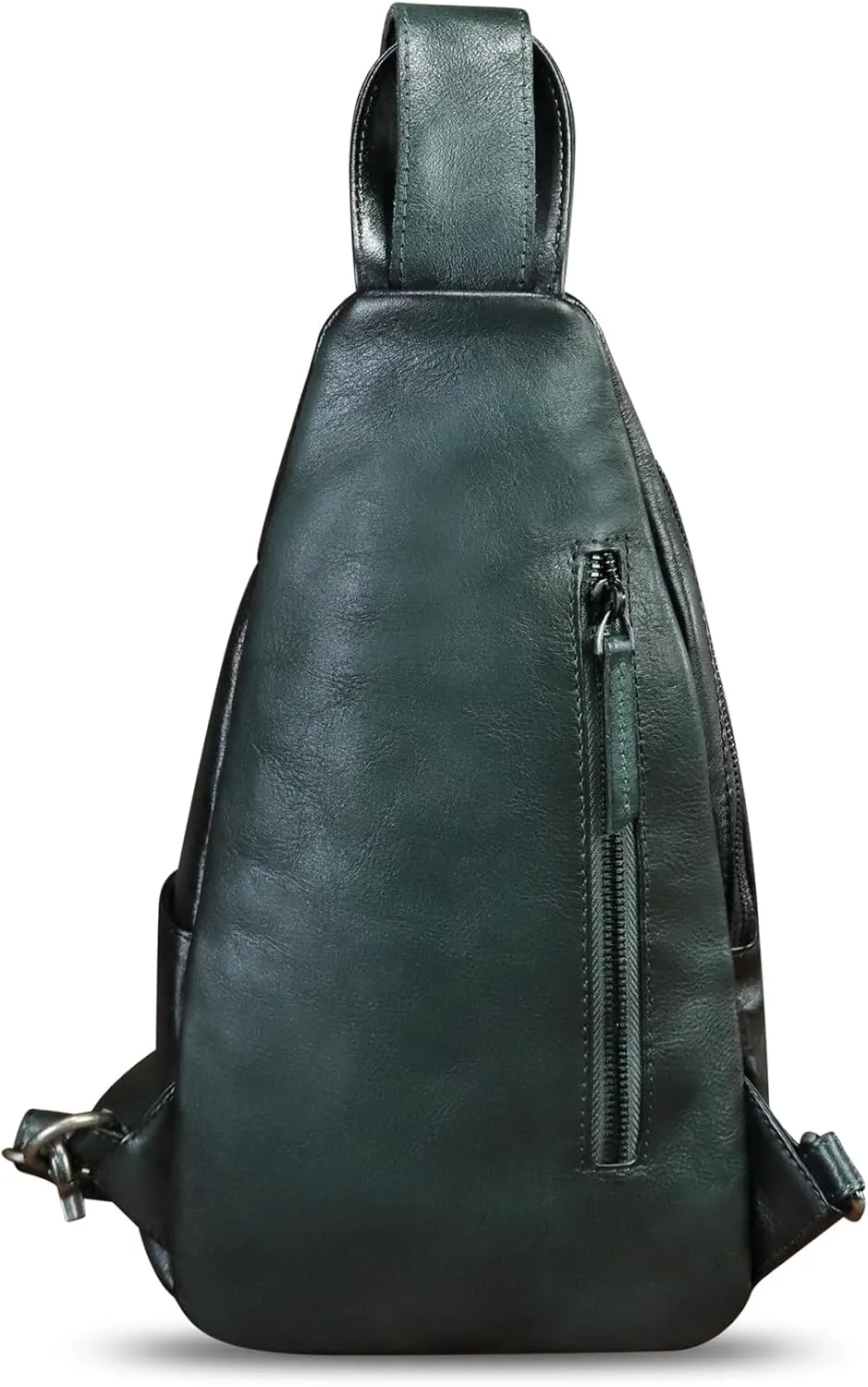 LRTO Genuine Leather Silng Bag for Men and Women Vintage Leather Sling Backpack Purse Shoulder Crossbody Bag Chest Bag