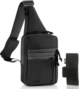 M-Tac Left-handed Tactical Sling Bag for Concealed Handgun Carry - Durable Shoulder Chest Pack with Holster for Men - Ideal for Everyday Carry & Outdoor Use