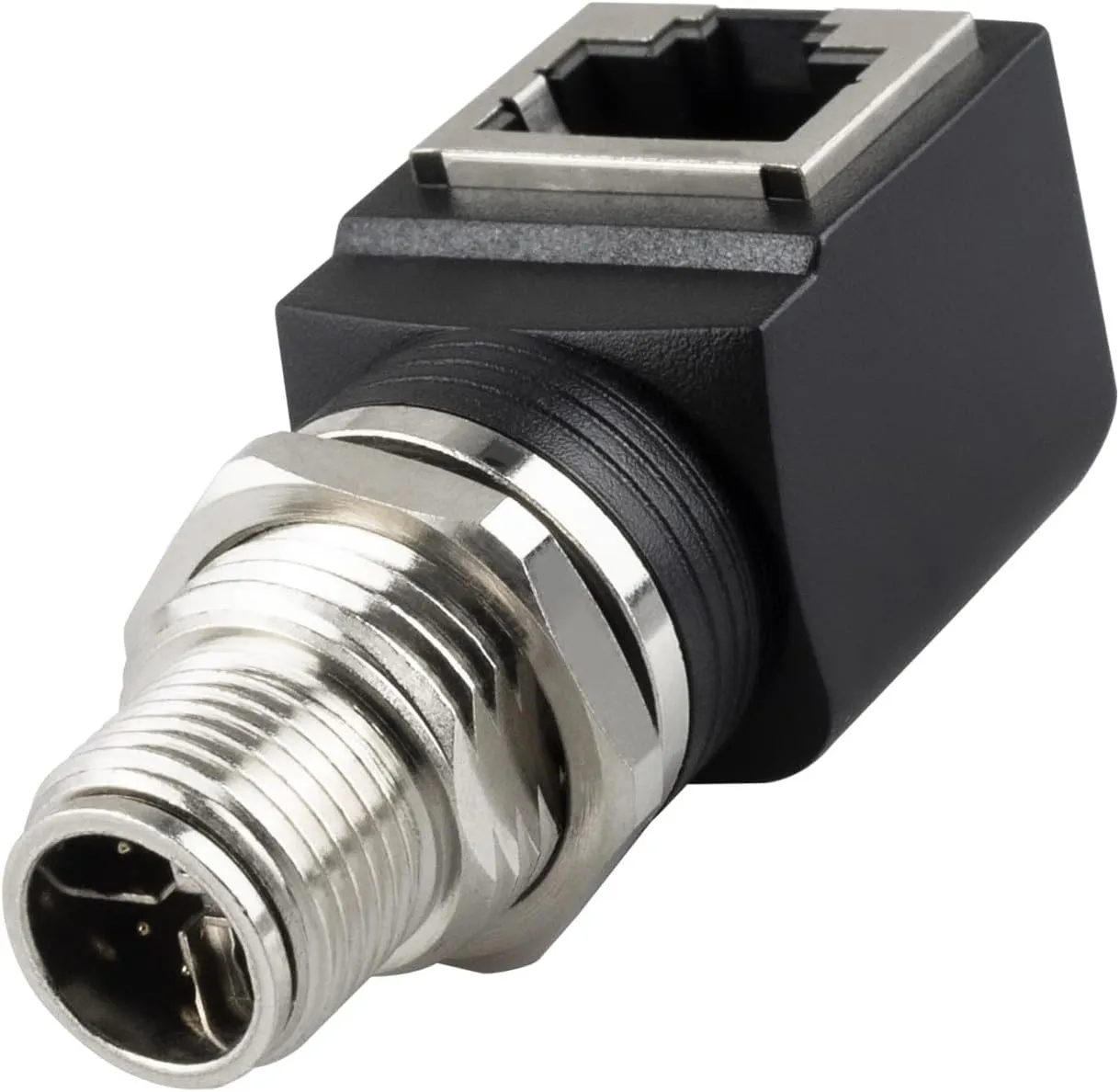 M12 X-Coded 8 Pin to RJ45 Adapter Cat6 Industrial Ethernet Shielded Connector IP68 Waterproof for Cognex and Automation Application
