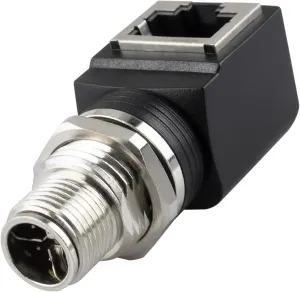 M12 X-Coded 8 Pin to RJ45 Adapter Cat6 Industrial Ethernet Shielded Connector IP68 Waterproof for Cognex and Automation Application