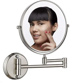 Makeup Mirror 8Inch Round Wall Mount,Shaving Mirrors Double-Sided Swivel;Magnification Vanity Mirror