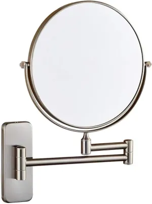 Makeup Mirrors Wall Mounted, Bathroom Double Sided Magnifying Adjustable Extendable Swivel Vanity Mirrors Cosmetic(6inch,10X)