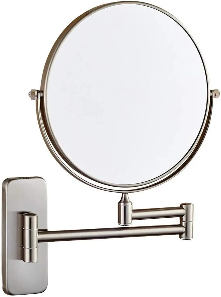 Makeup Mirrors Wall Mounted, Bathroom Double Sided Magnifying Adjustable Extendable Swivel Vanity Mirrors Cosmetic(6inch,10X)