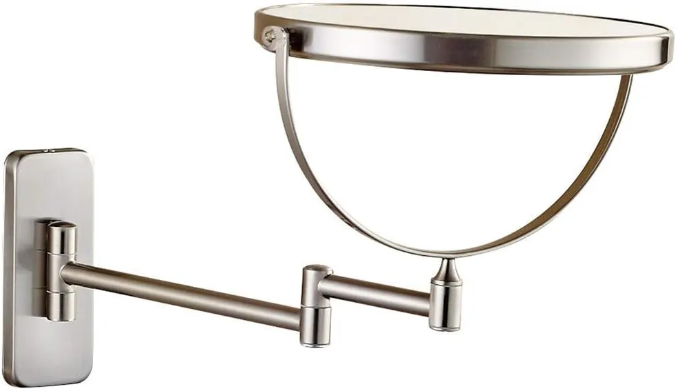 Makeup Mirrors Wall Mounted, Bathroom Double Sided Magnifying Adjustable Extendable Swivel Vanity Mirrors Cosmetic(6inch,10X)