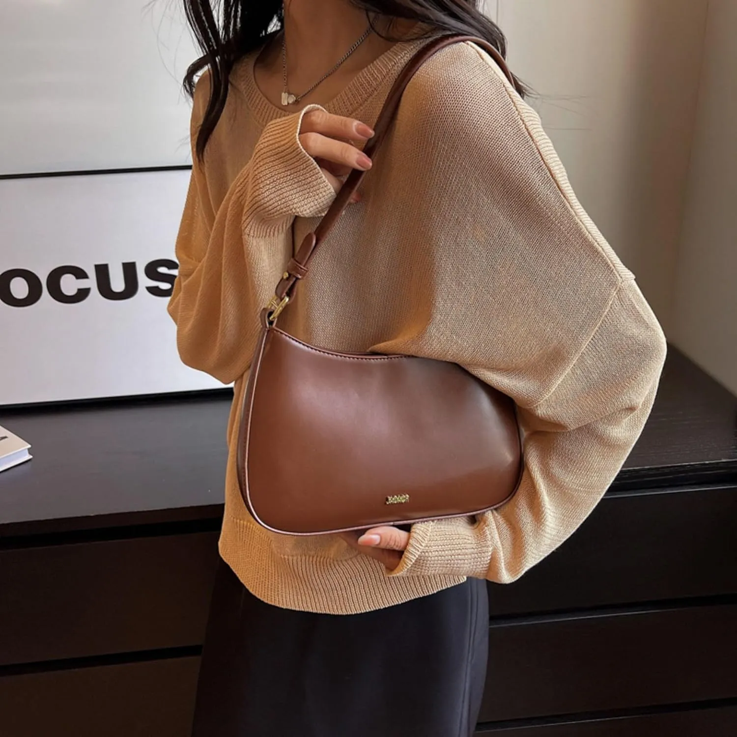 Makukke Small Shoulder Bag, Crossbody Bag - PU Leather, Y2K Vintage Party Handbag