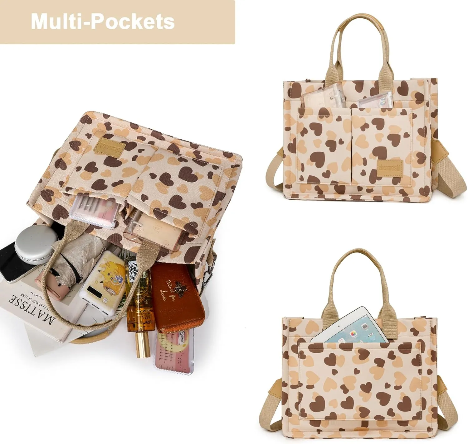 Makukke Tote Bags for Women Handbag Small Tote Purse Nylon Shoulder Bag Crossbody Bag for Office, Travel