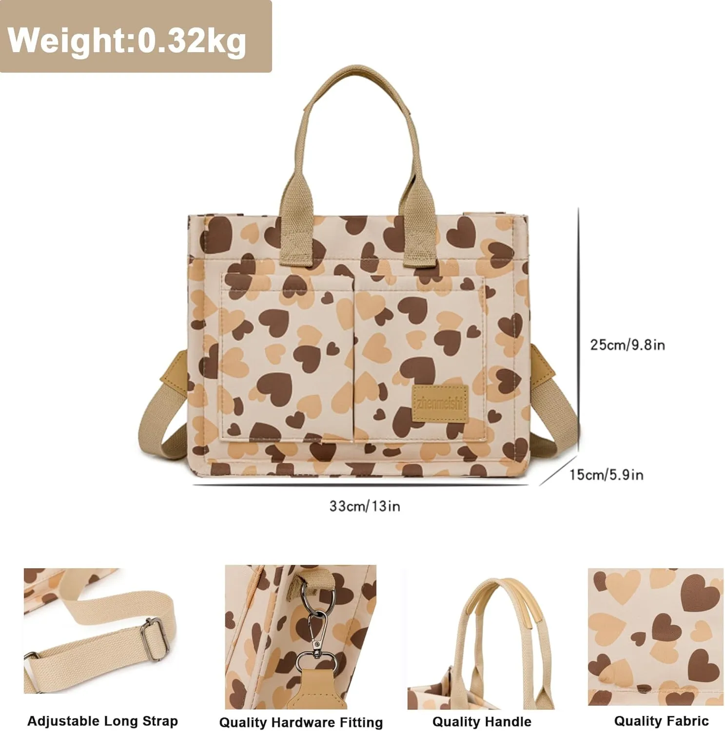 Makukke Tote Bags for Women Handbag Small Tote Purse Nylon Shoulder Bag Crossbody Bag for Office, Travel