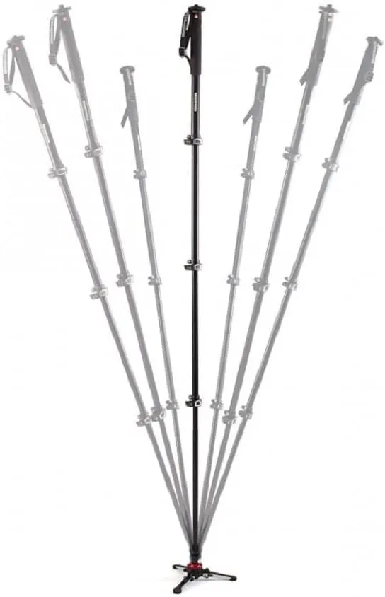 Manfrotto Video Monopod XPRO , 4-Section Aluminium Camera and Video Support Rod with Fluid Base, Photography Accessories for Content Creation, Video, Vlogging