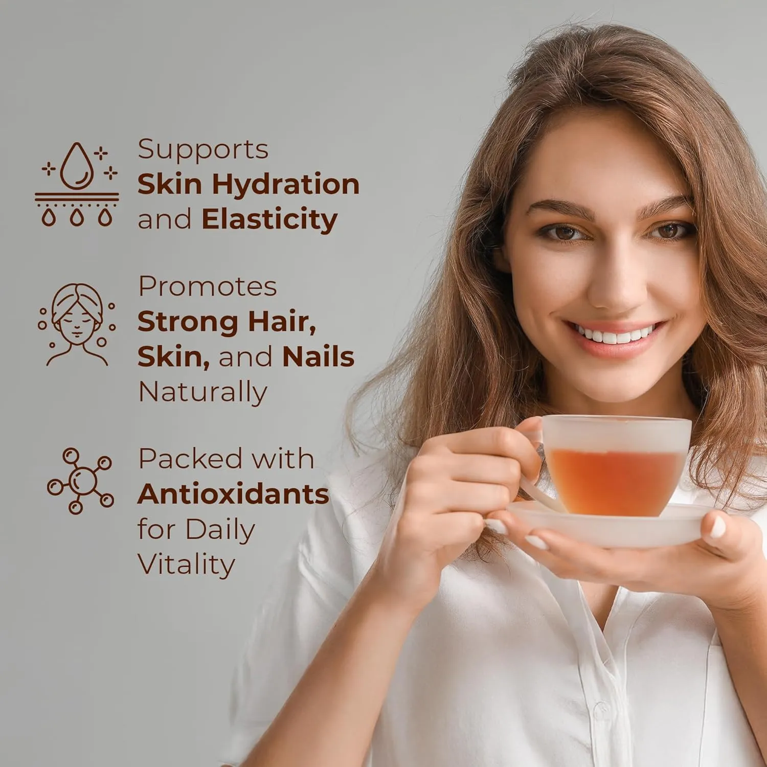 Marine Collagen Beauty Tea – Infused with Organic Botanicals for Skin, Hair & Nails – Hibiscus Acai Flavor – 30 Tea Bags (Hawaiian Berry)