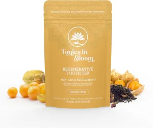 Marine Collagen Beauty Tea – Infused with Organic Botanicals for Skin, Hair & Nails – Hibiscus Acai Flavor – 30 Tea Bags (Hawaiian Berry)