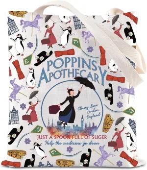 Mary Inspire Tote Bag Umbrella Poppins Shoulder Bag Musical Gift For Fan Mary Movie Handbag