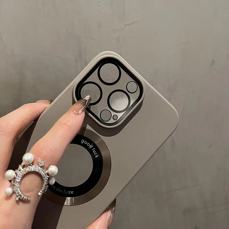 Matte Lens Film Shockproof Magsafe Case - iPhone