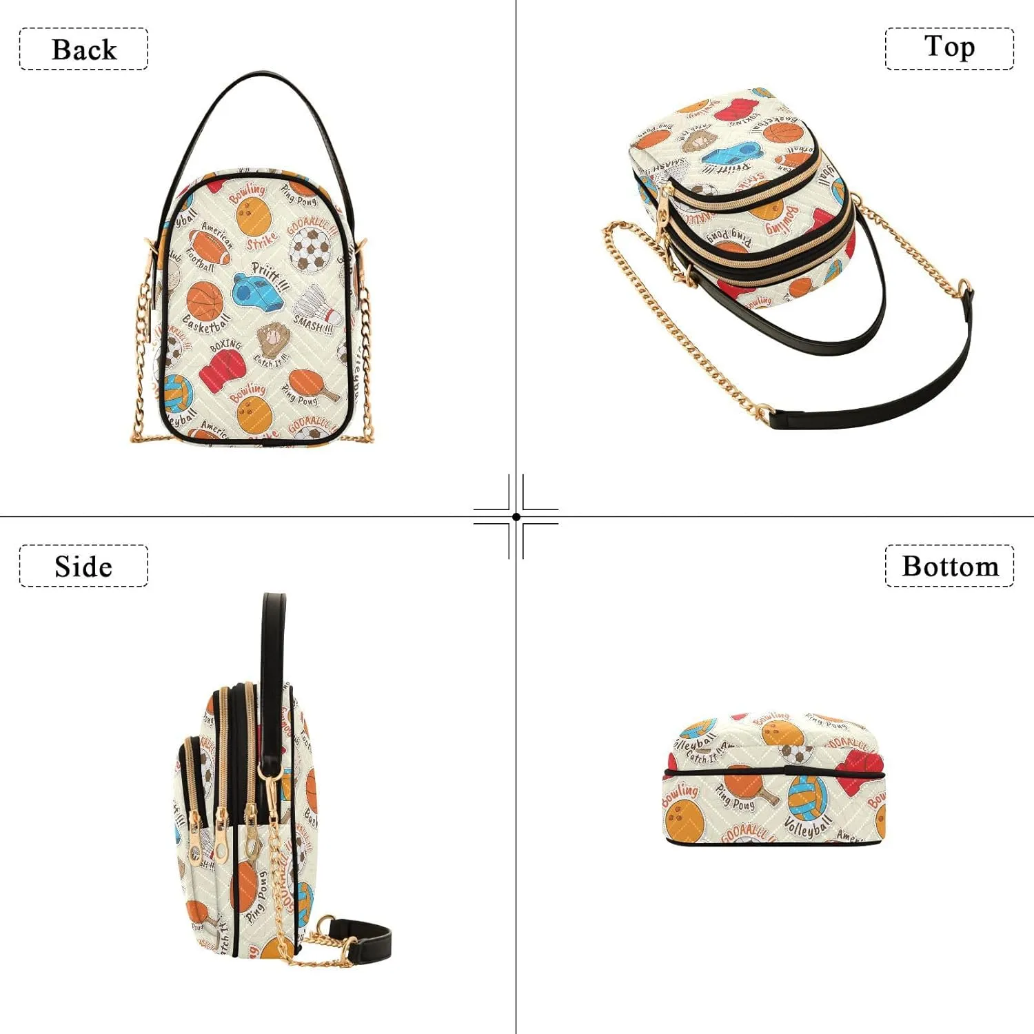 MCHIVER Golf Crossbody Bag for Women Cell Phone Purse Wallet with Removable Chain Shoulder Handbag