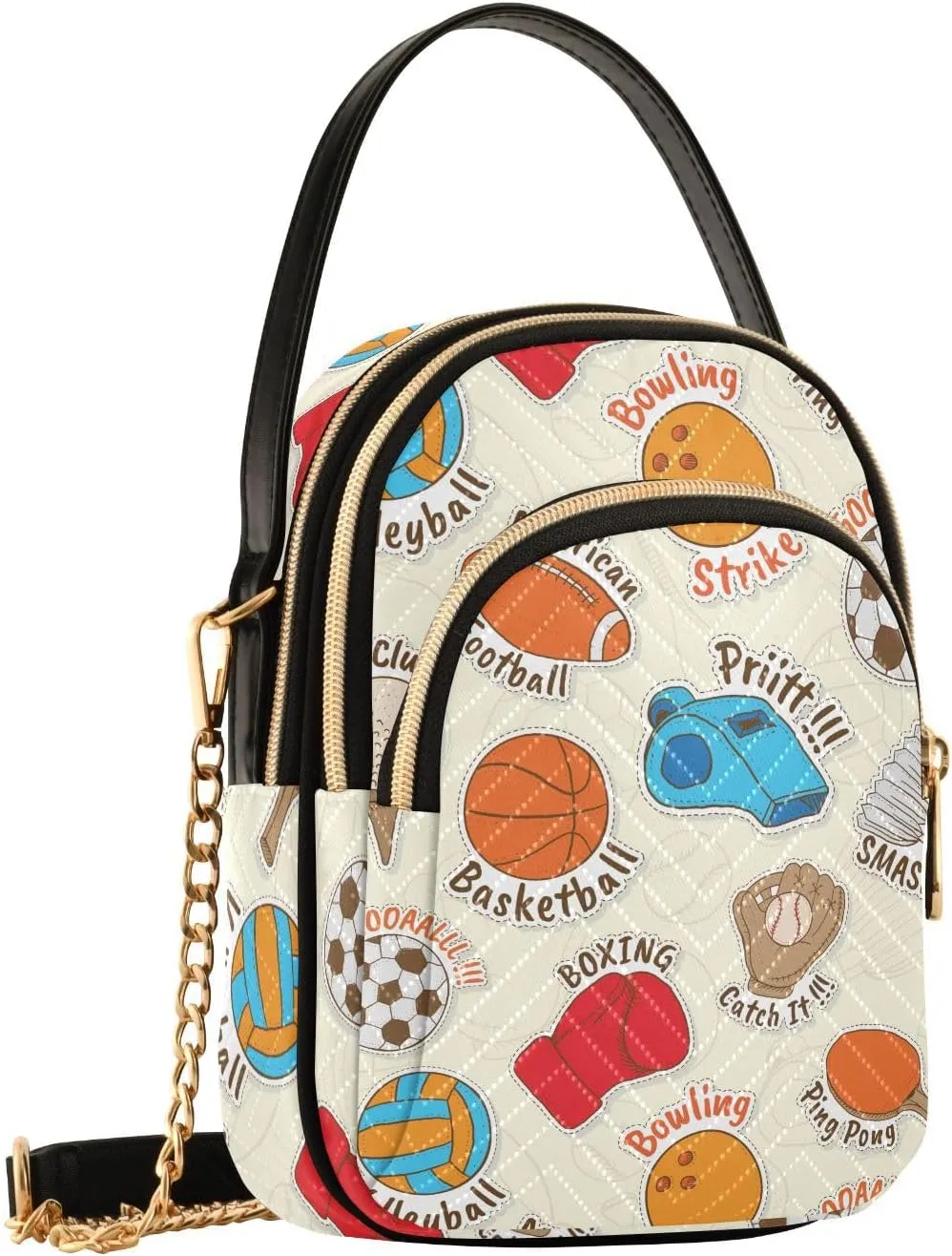 MCHIVER Golf Crossbody Bag for Women Cell Phone Purse Wallet with Removable Chain Shoulder Handbag