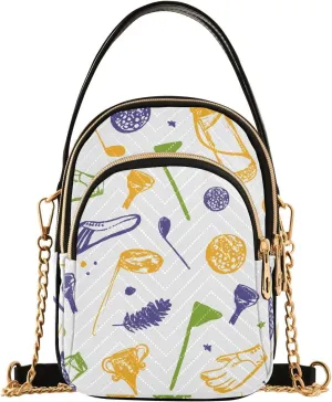 MCHIVER Golf Crossbody Bag for Women Cell Phone Purse Wallet with Removable Chain Shoulder Handbag