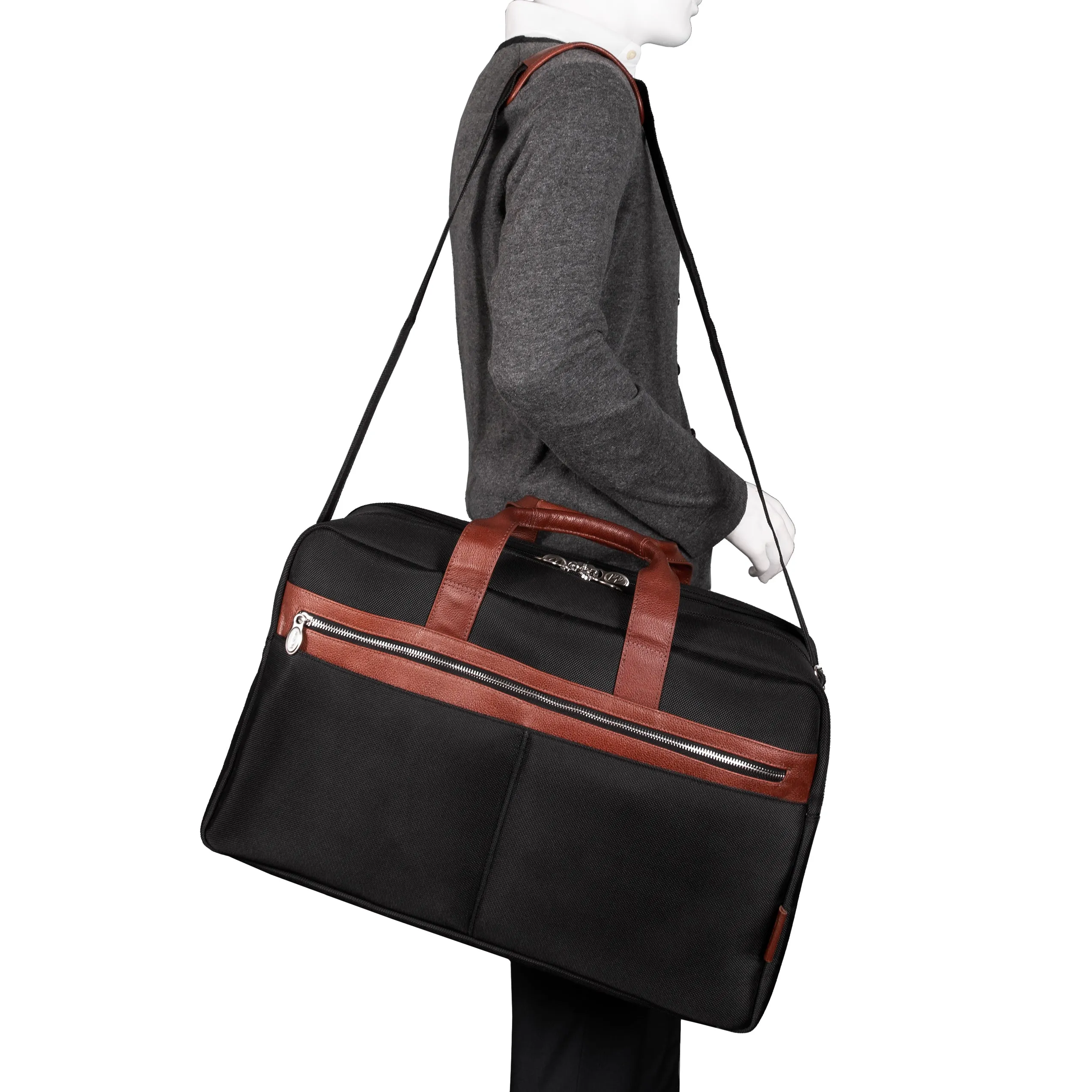 McKlein USA Wellington 21" Nylon Two-Tone Dual-Compartment Laptop & Tablet Carry-All Duffel